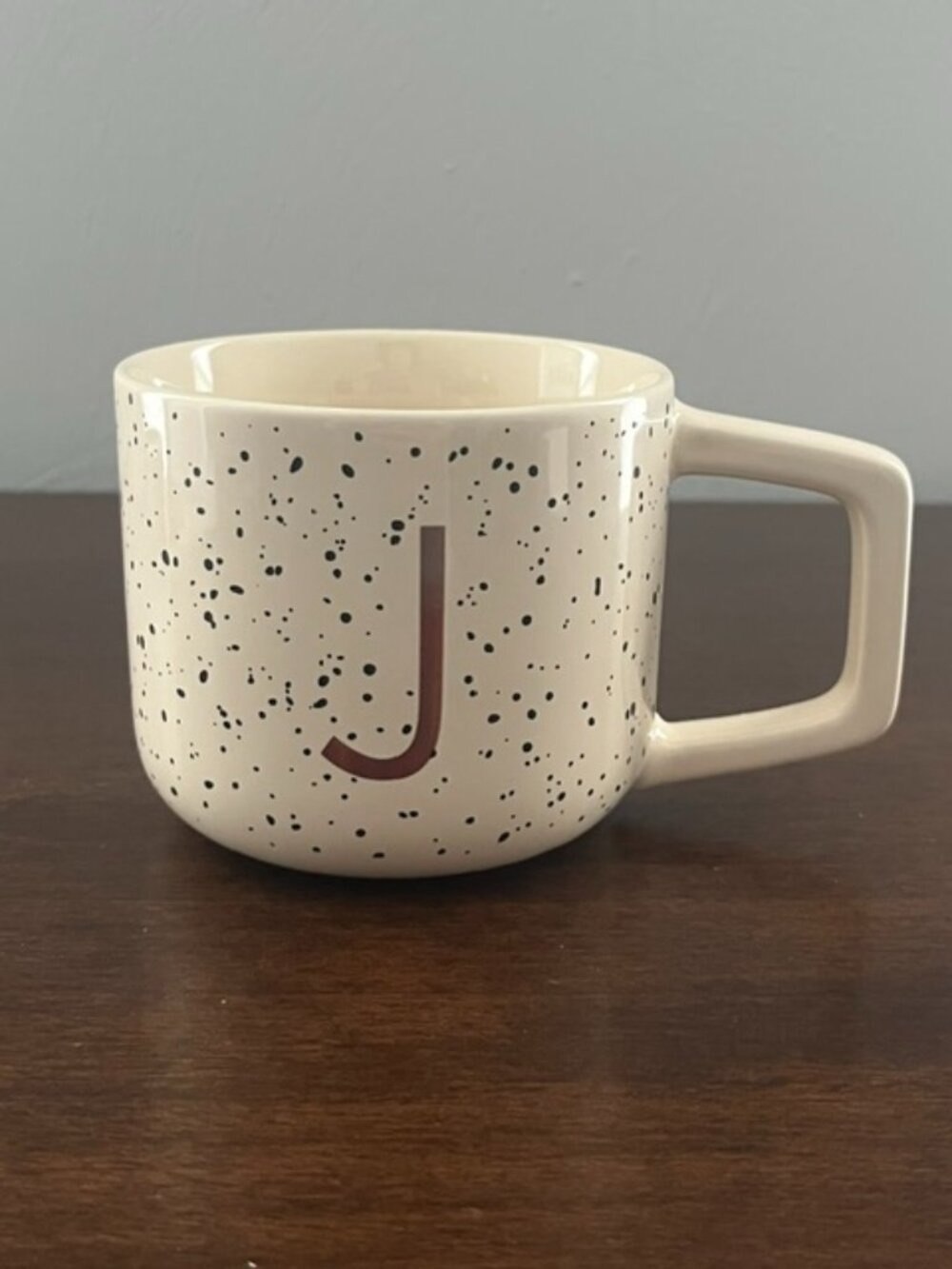 Thyme and Table Stoneware Mug Monogram Initial "J"